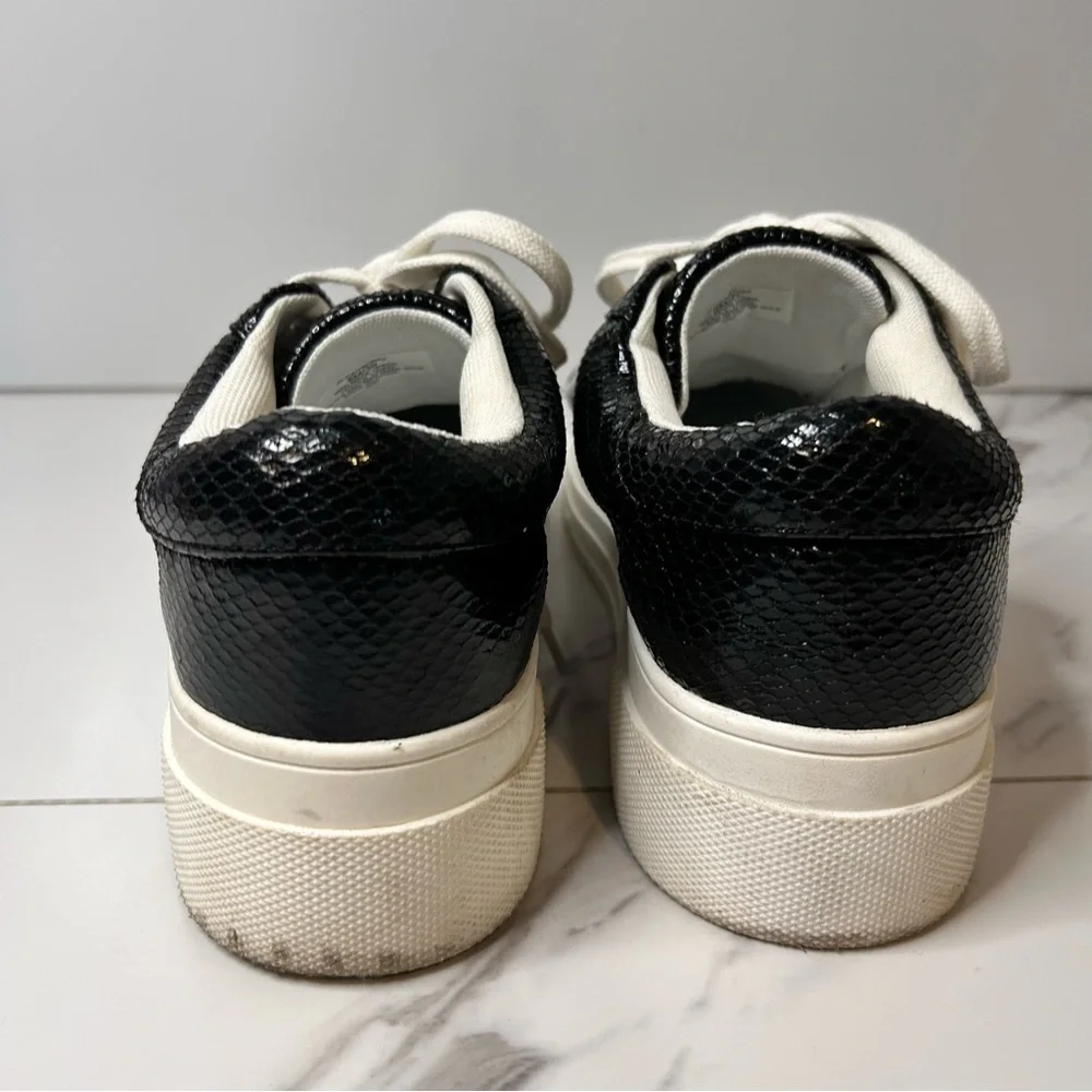 Jessica Simpson Black Snake Texture Platform Sneakers Size 8
